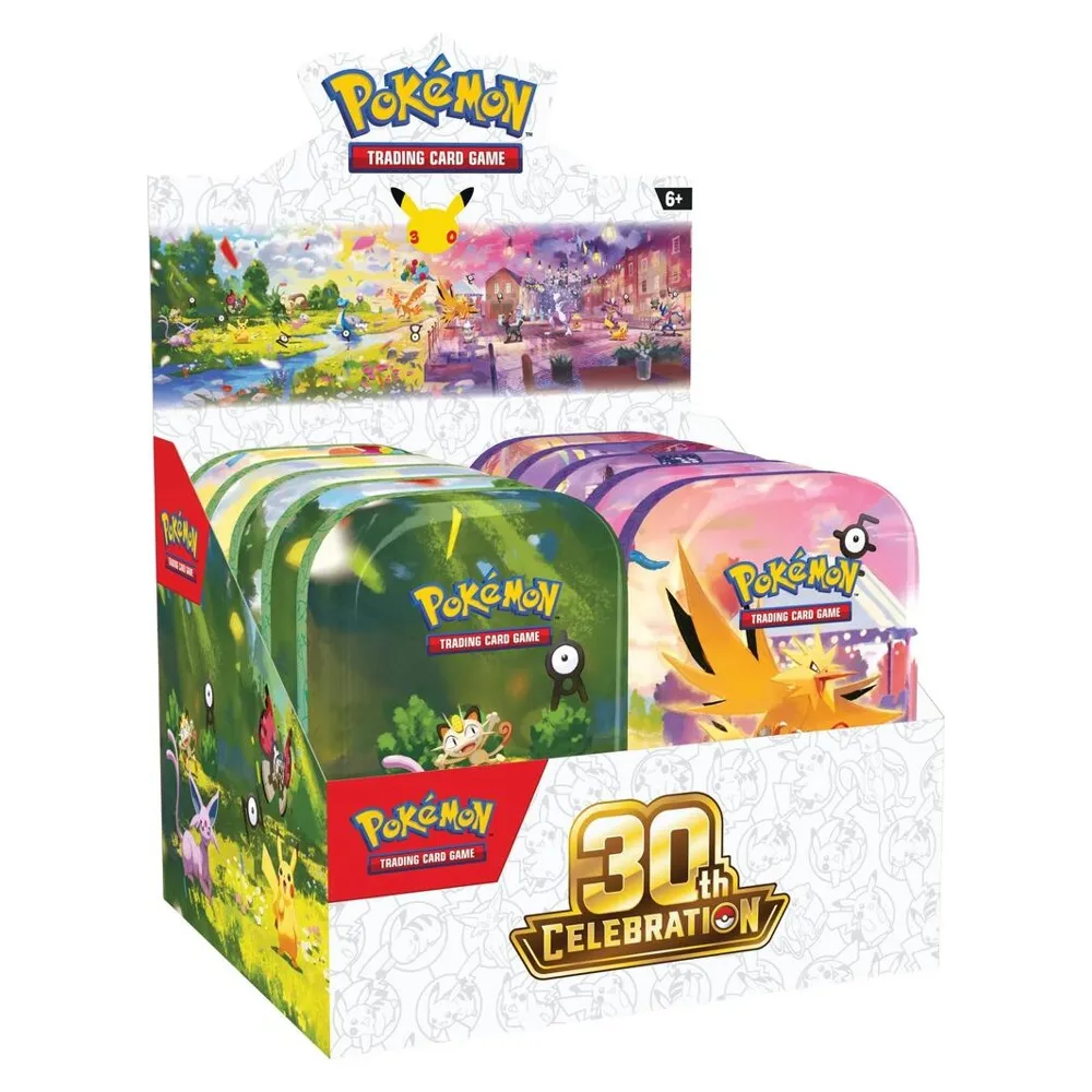 Pokemon TCG 30th Celebration: Mini Tin Display (10 กระป๋อง)