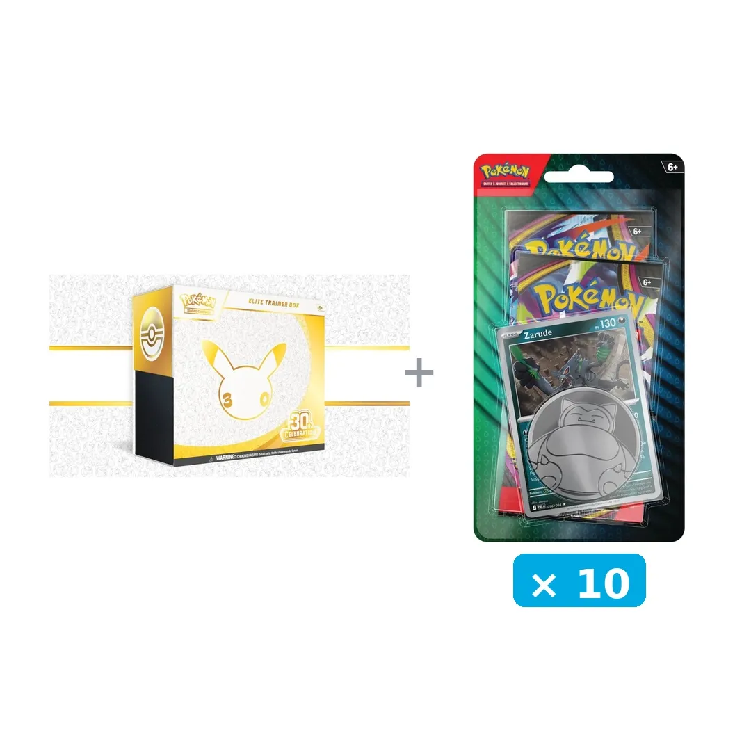 [Bundle] Pokemon 30th Elite Trainer Box + Zarude 2-Pack Blister (10 ชิ้น)